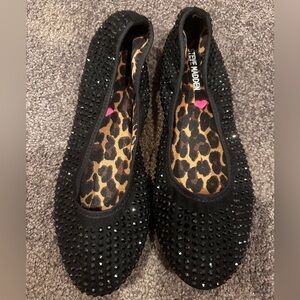 Steve Madden Black  rhinestone flats